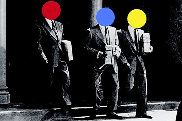John Baldessari's Untitled from 1998, proof that black bars were doing conceptual mischief long before privacy pop-ups got boring